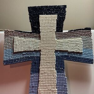 Cross Wood Diamond Art Tabletop Decoration Finished and Sealed